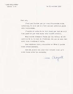 Marc Chagall lettre