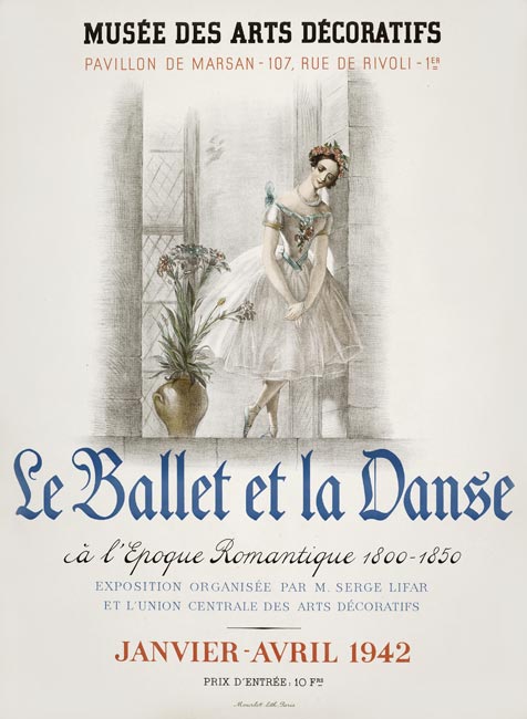 -Affiche-Lithographie-Le Ballet et la Danse-Musée des Arts Décoratifs, Paris-1942