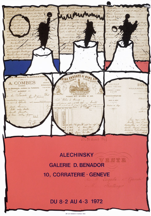 Pierre-Alechinsky-Affiche-Lithographie-Alechinsky-Galerie Benador, Genève-1972