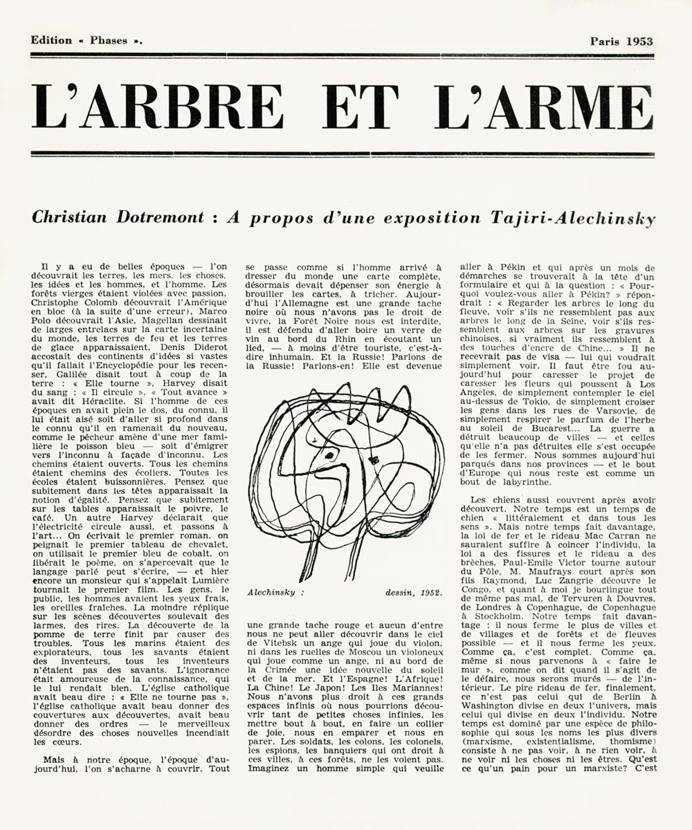 Pierre-Alechinsky-Catalogue-Offset-L-Arbre-et-l-Arme-Phases-1953