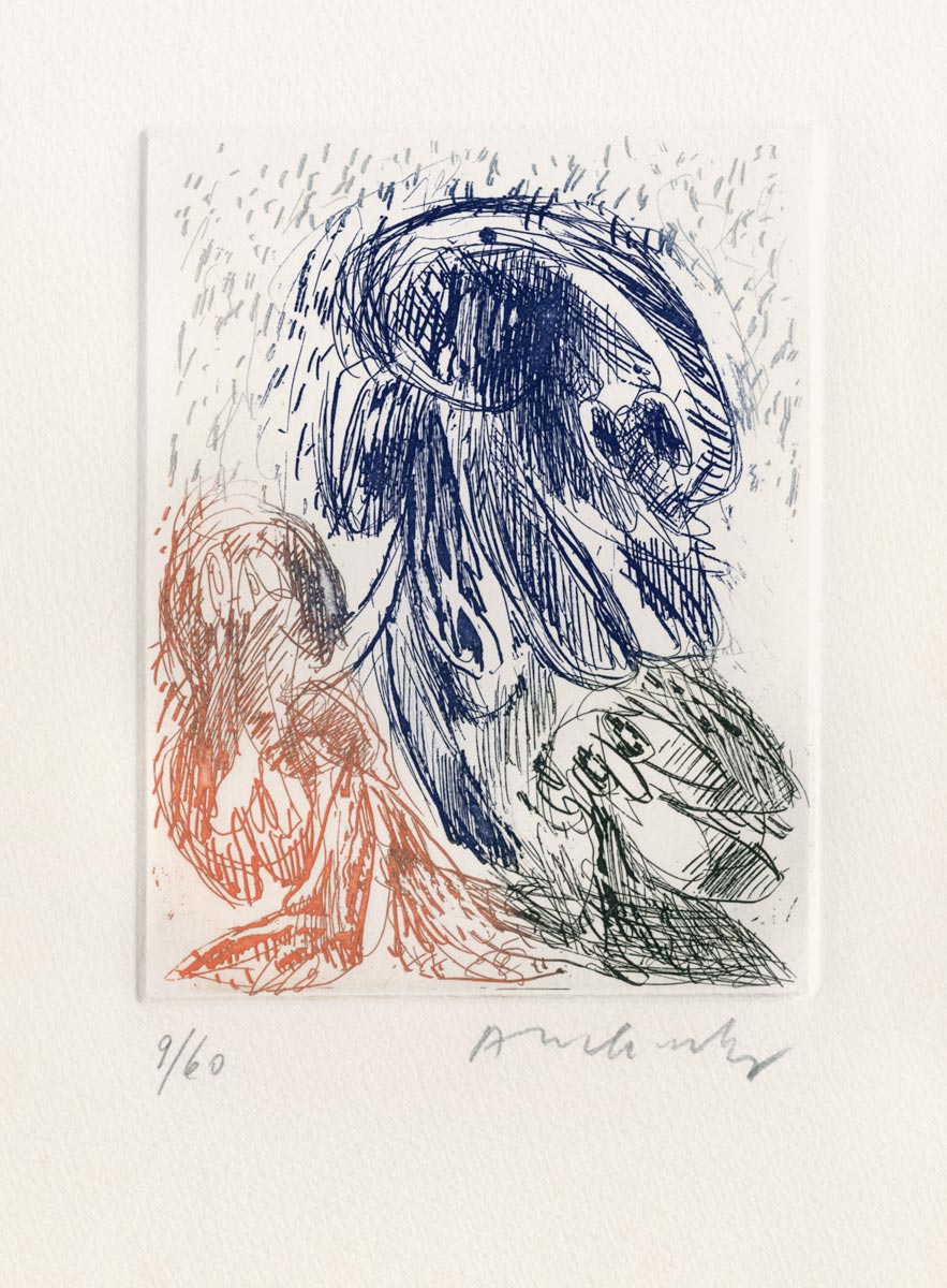 Pierre Alechinsky, Eau-forte, -Quelques vieilles lignes VIII-, 1962