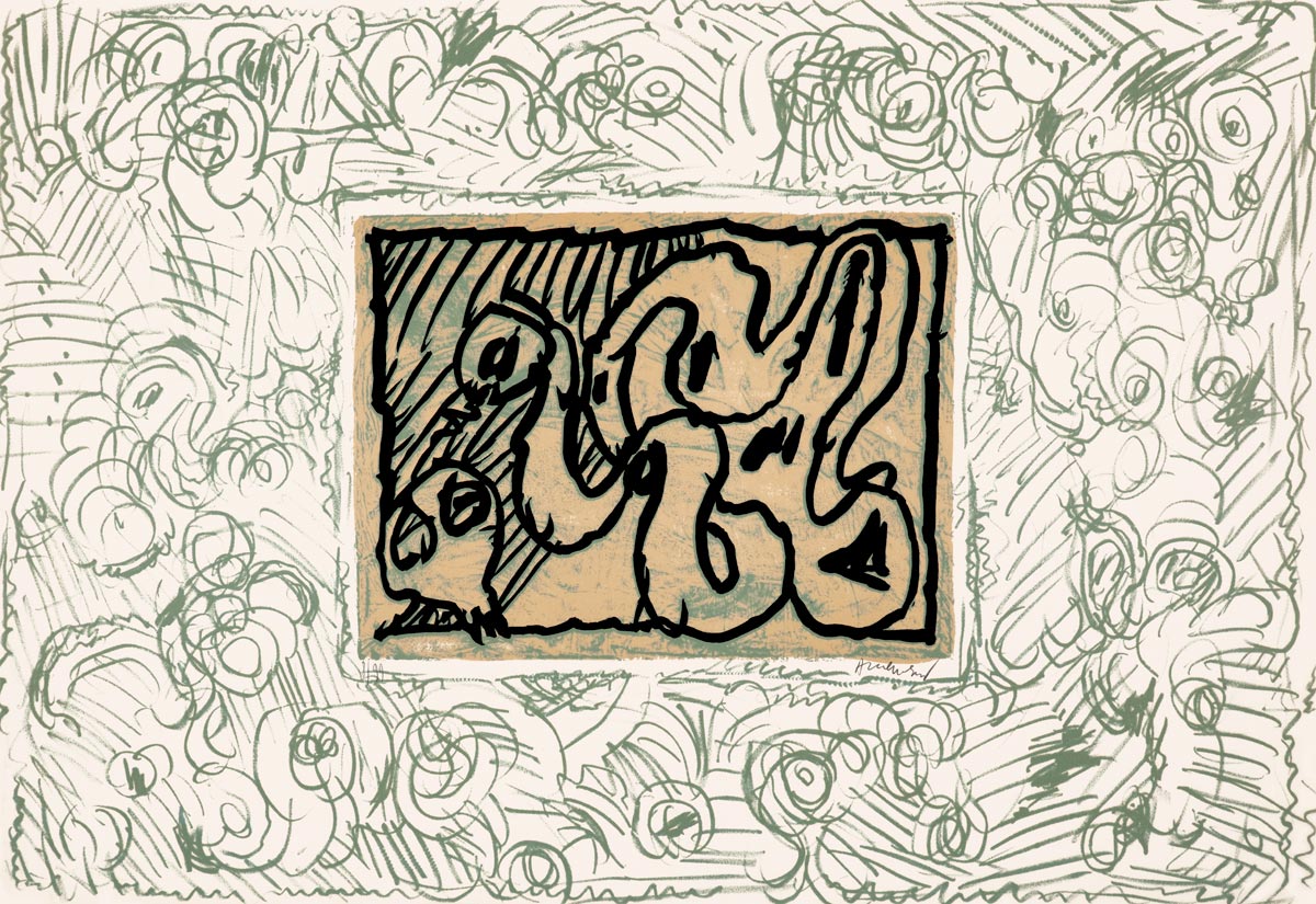 PIerre Alechinsky, Linogravure, -Lino-litho-, 1970