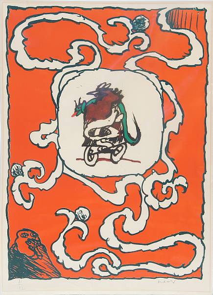 Pierre Alechinsky, Lithographie, -Estampe de l-affiche -, 1974