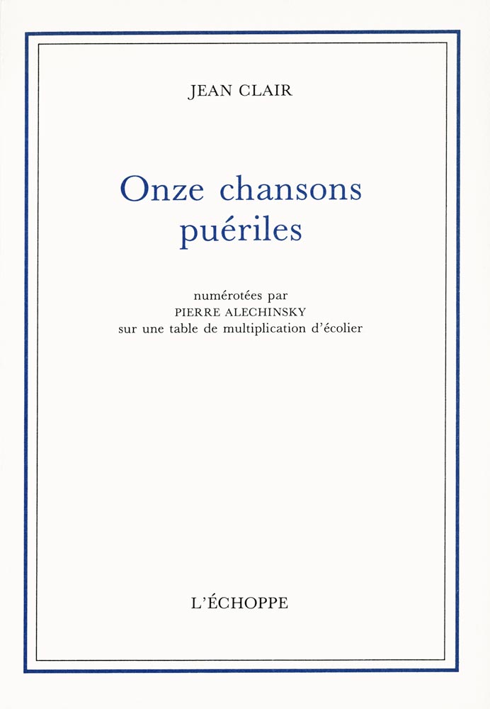 Pierre Alechinsky, Livre, -Onze chansons puériles-, 1990