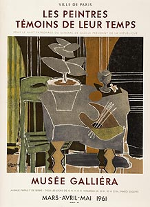 Georges-Braque-Affiche-Lithographie-Les Peintres témoins de leur temps-Musée Galliéra, Paris-1961