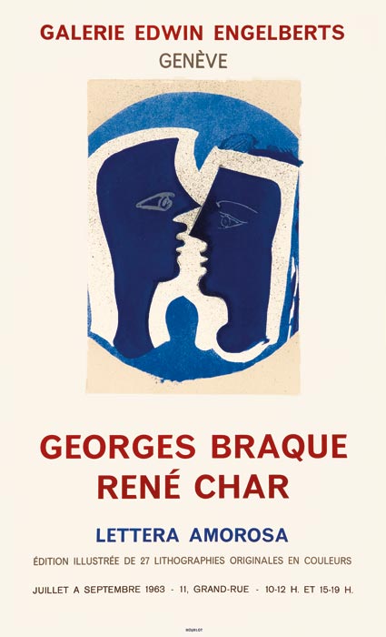 Georges-Braque-Affiche-Lithographie-Lettera amorosa (couple)-Galerie Edwin Engelberts, Genève-1963