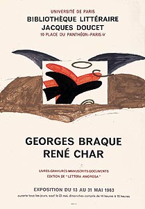 Georges-Braque-Affiche-choisir-Lettera amorosa-Bibliothèque littéraire Jacques Doucet, Paris-1963