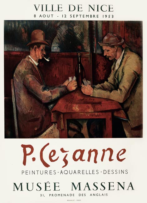 -Affiche-Lithographie-P. Cézanne, Peintures, Aquarelles, Dessins-Musée Masséna, Nice-1953