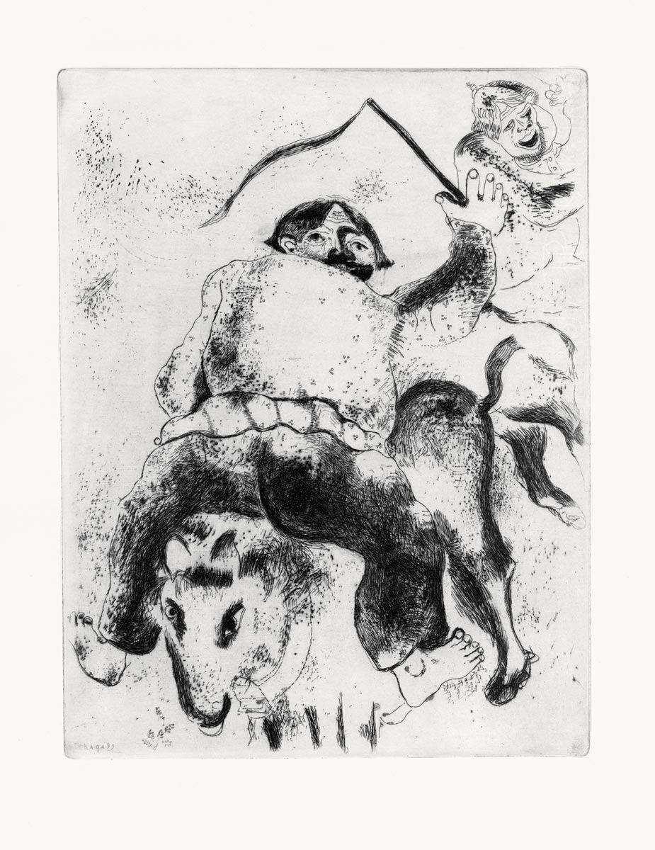 Marc Chagall, Eau-forte, -Le Père Mitiai et le Père Miniai-, 1923-1927