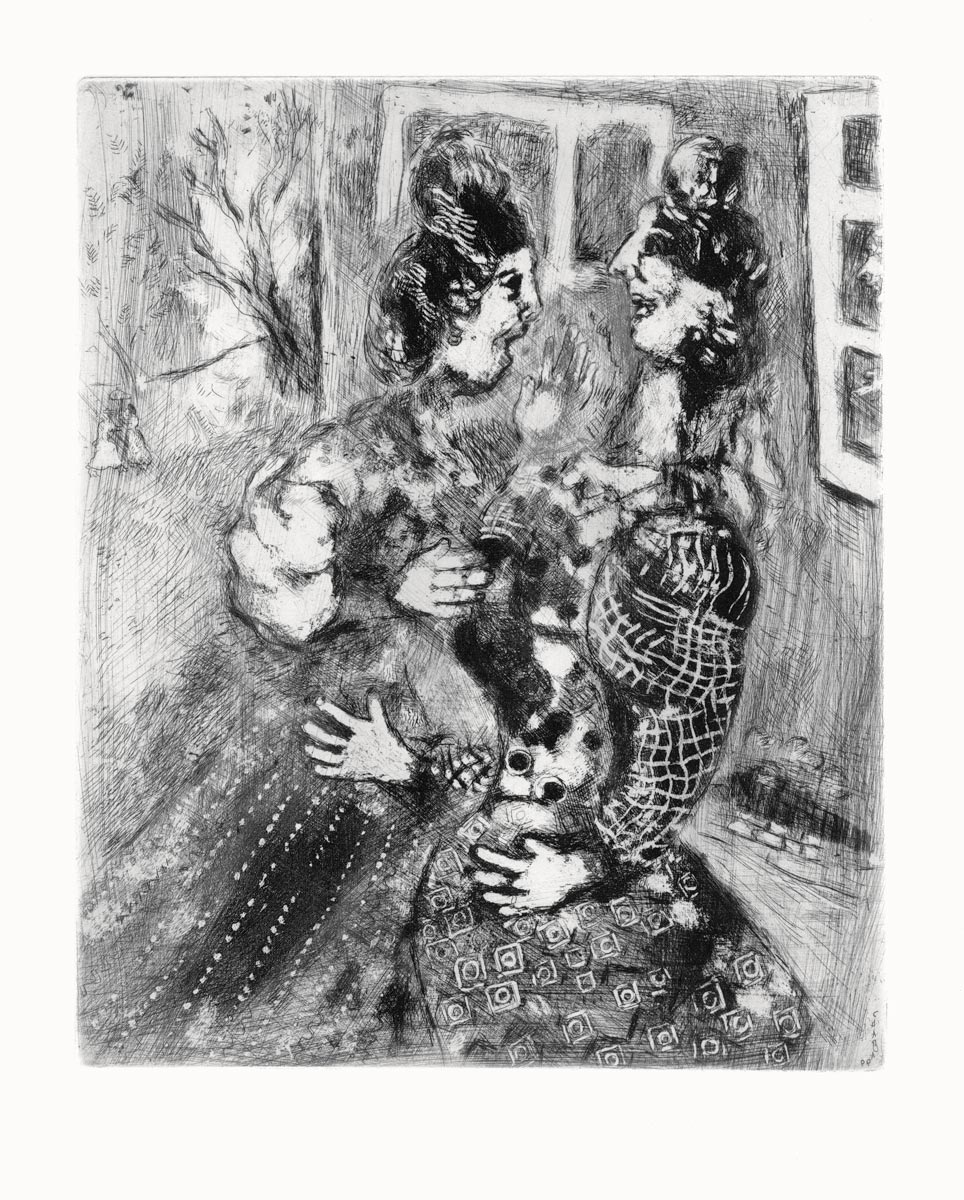 Marc Chagall, Eau-forte, -Les Femmes et le Secret-, 1927-1930