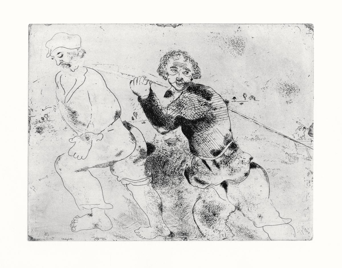 Marc-Chagall-Estampe-Eau-forte-Les-Haleurs-Vollard-Tériade,-1948-1923-1927