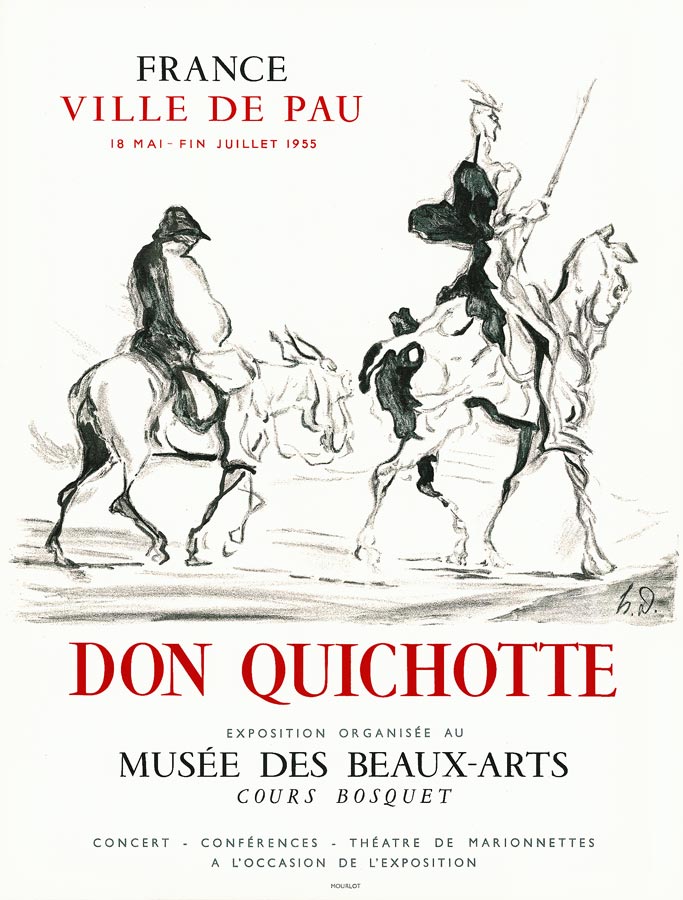 -Affiche-Lithographie-Honoré Daumier, Don Quichotte-Musée des Beaux-Arts, Pau-1955