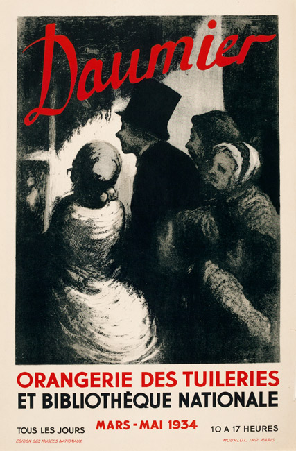 Honoré-Daumier-Affiche-Lithographie-Daumier-Orangerie des Tuileries et Bibliothèque Nationale, Paris-1934