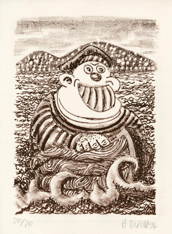 Hervé Di Rosa, Lithographie, -Marin à Sète-, 1994