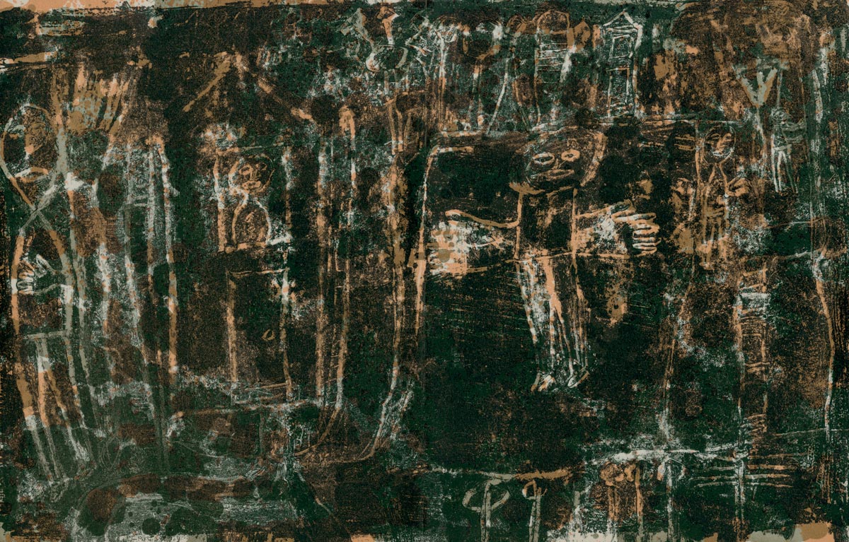 Jean-Dubuffet-Estampe-Lithographie-Paysage-habité--1946