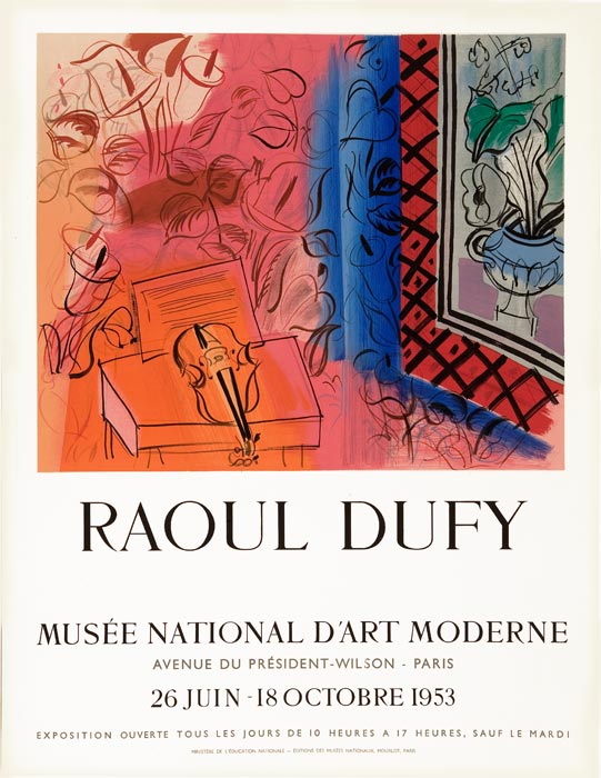 Raoul-Dufy-Affiche-Lithographie-Raoul Dufy-Musée National d’Art moderne, Paris-1953