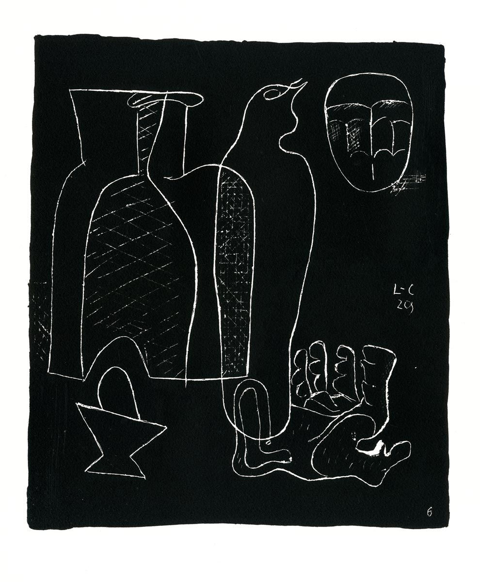 Le Corbusier, Lithographie, -Entre-deux (pl.06)-, 1964
