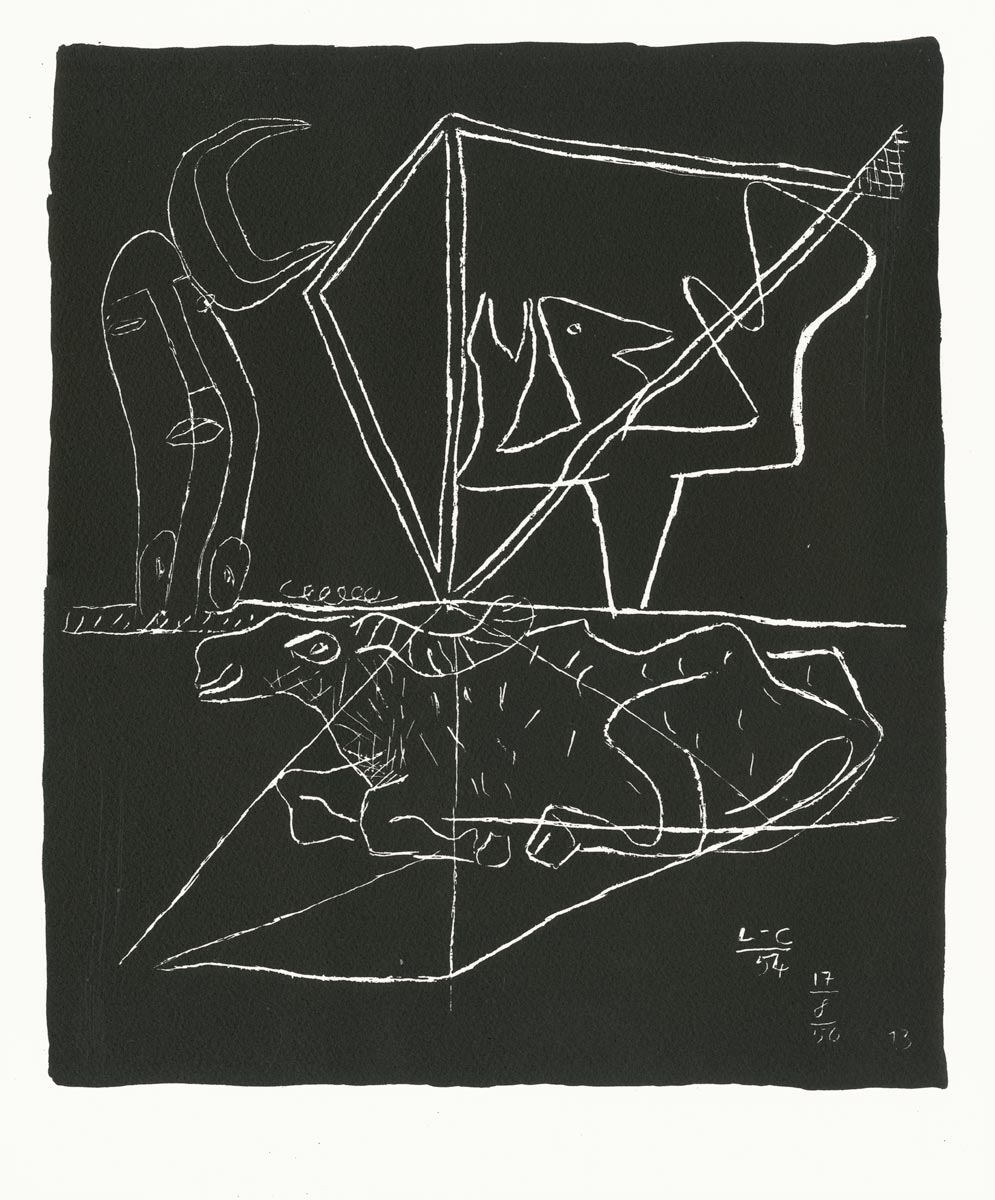  Le Corbusier, Lithographie, -Entre-deux (pl.13)-, 1964
