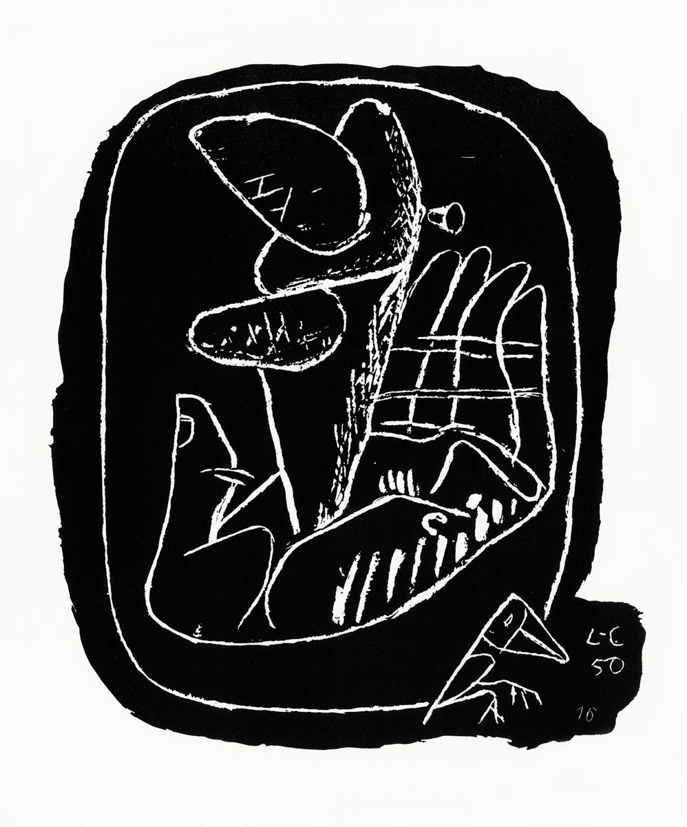  Le Corbusier, Lithographie, -Entre-deux (pl.16)-, 1964