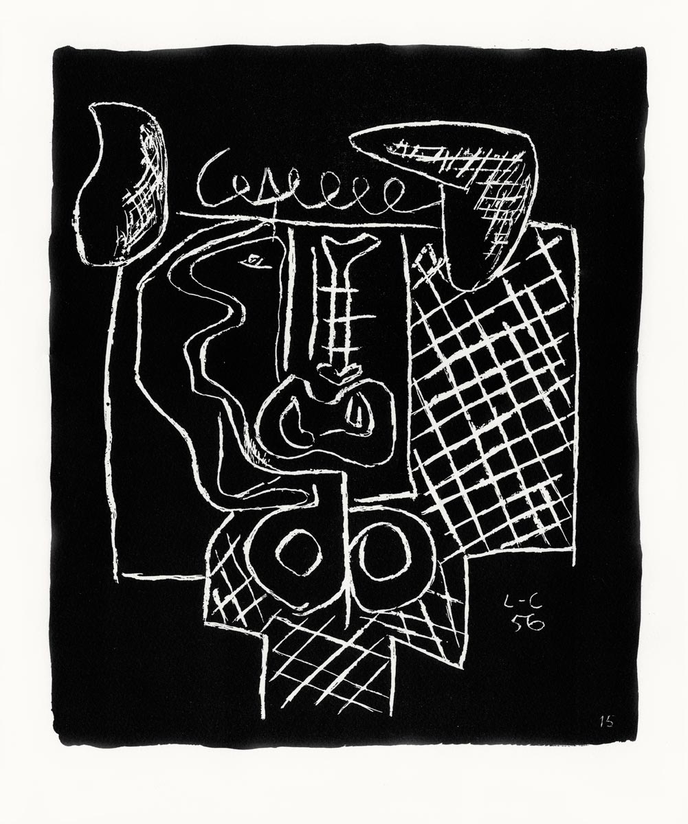  Le Corbusier, Lithographie, -Entre-deux (pl.15)-, 1964