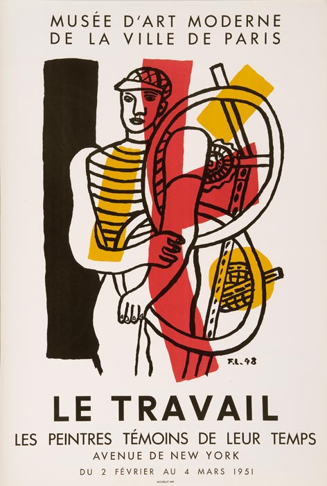 Fernand-Léger-Affiche-choisir-Les peintres témoins de leur temps, Le Travail-Musée d’Art Moderne de la ville de Paris, du 7 février au 4 mars-1951