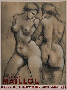 Aristide-Maillol-Affiche-Lithographie-Exposition Maillol-Daber, Paris-1961