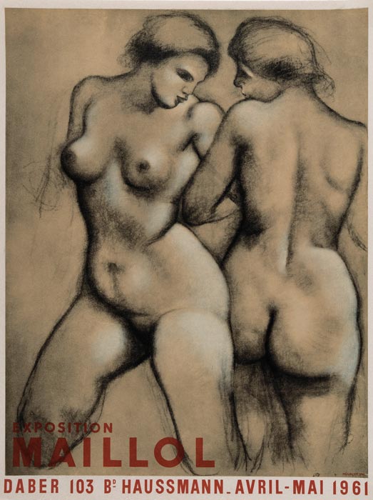 Aristide-Maillol-Affiche-Lithographie-Exposition-Maillol-Daber,-Paris-1961
