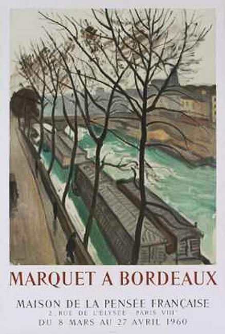 Albert-Marquet-Affiche-Lithographie-Marquet à Bordeaux-Maison de la Pensée Française, Paris-1960