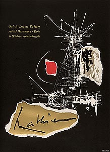 Georges-Mathieu-Affiche-Lithographie-Mathieu-Galerie Jacques Dubourg, Paris, 20 octobre - 10 novembre-1961