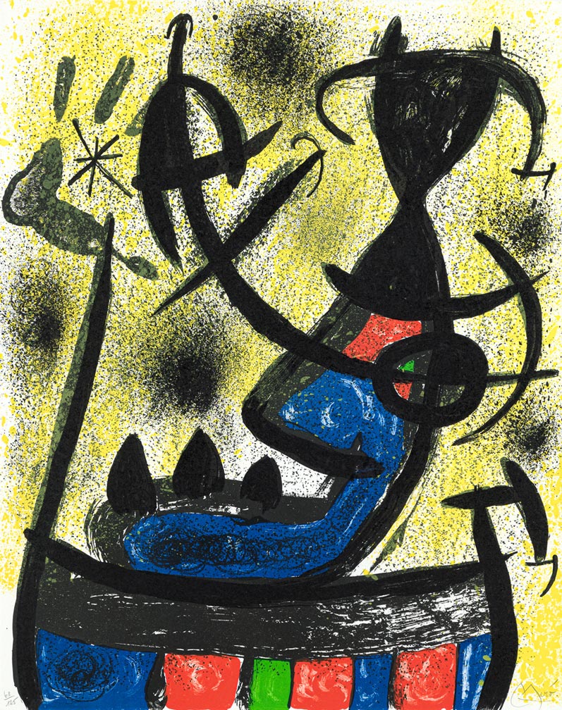 Joan Miró, Lithographie, -El circulo de piedra-, 1971