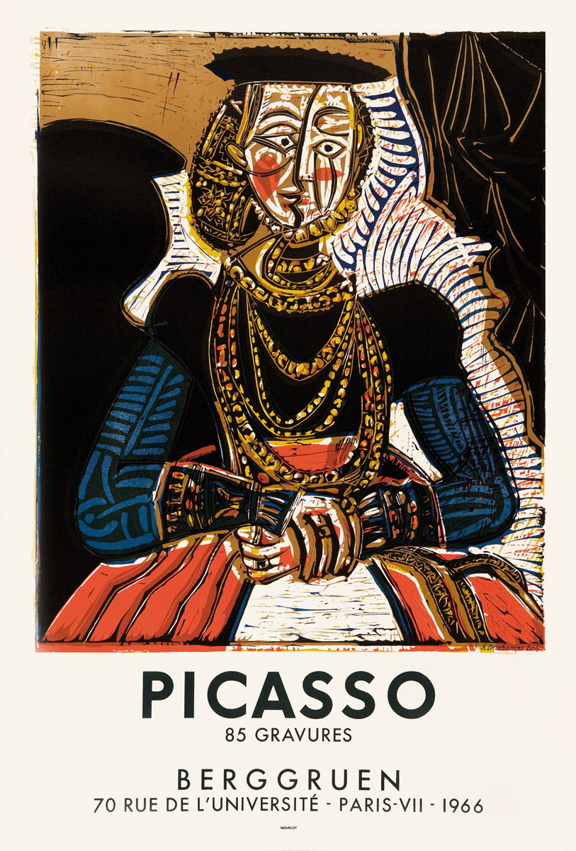 Pablo-Picasso-Affiche-Lithographie-85 gravures-Berggruen, Paris-1966