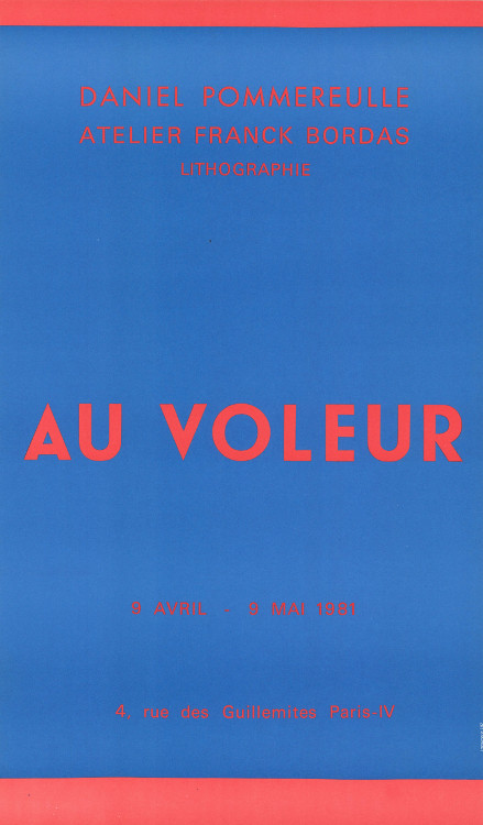 Daniel-Pommereulle-Affiche-Lithographie-Au voleur-Atelier Bordas, Paris-1981