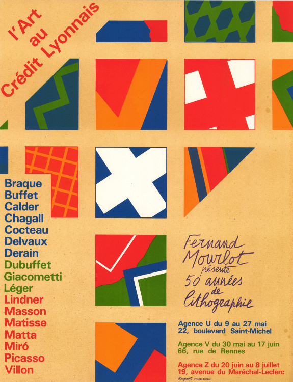 Guy-Rougemont-Affiche-Lithographie-50 années de lithographie-Atelier Bordas, Paris-1983