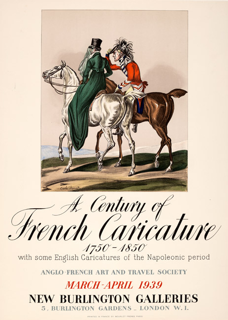 Carle-Vernet-Affiche-Lithographie-A century of French Caricature-New Burlington Galleries, London-1939