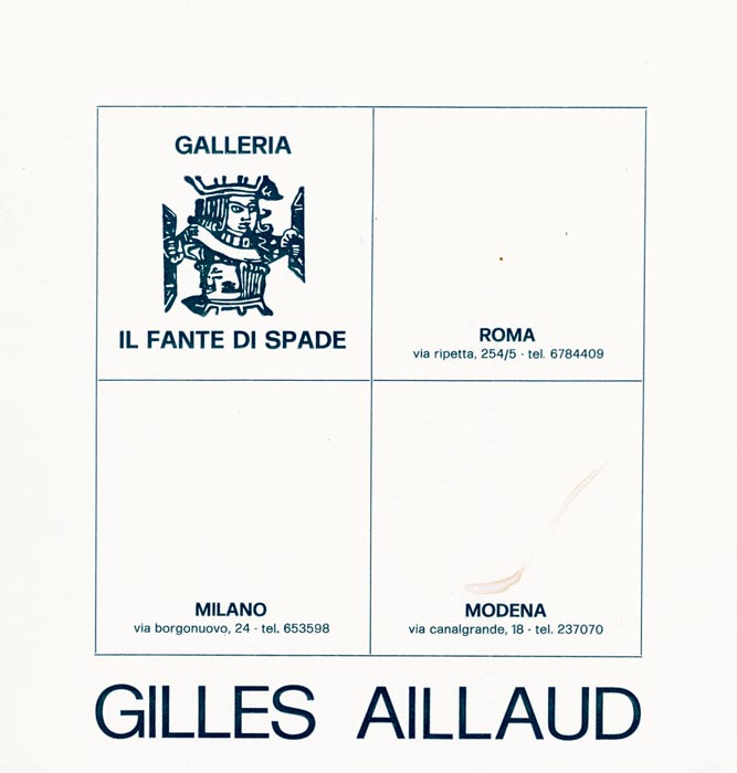 Gilles-Aillaud-Catalogue-Offset-Gilles-Aillaud-Il-Fante-di-Spada,-Roma-1977