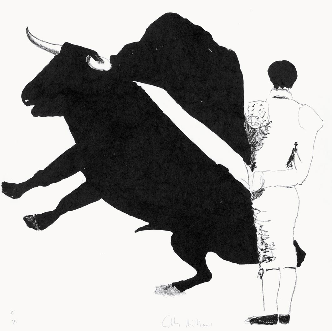 Gilles Aillaud, Lithographie, -Tauromachie, Statuario-, 1996