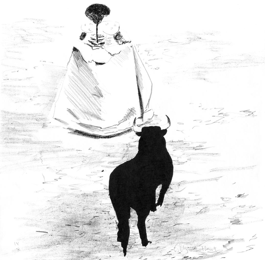 Gilles Aillaud, Lithographie, -Tauromachie, La Veronica 2-, 1996