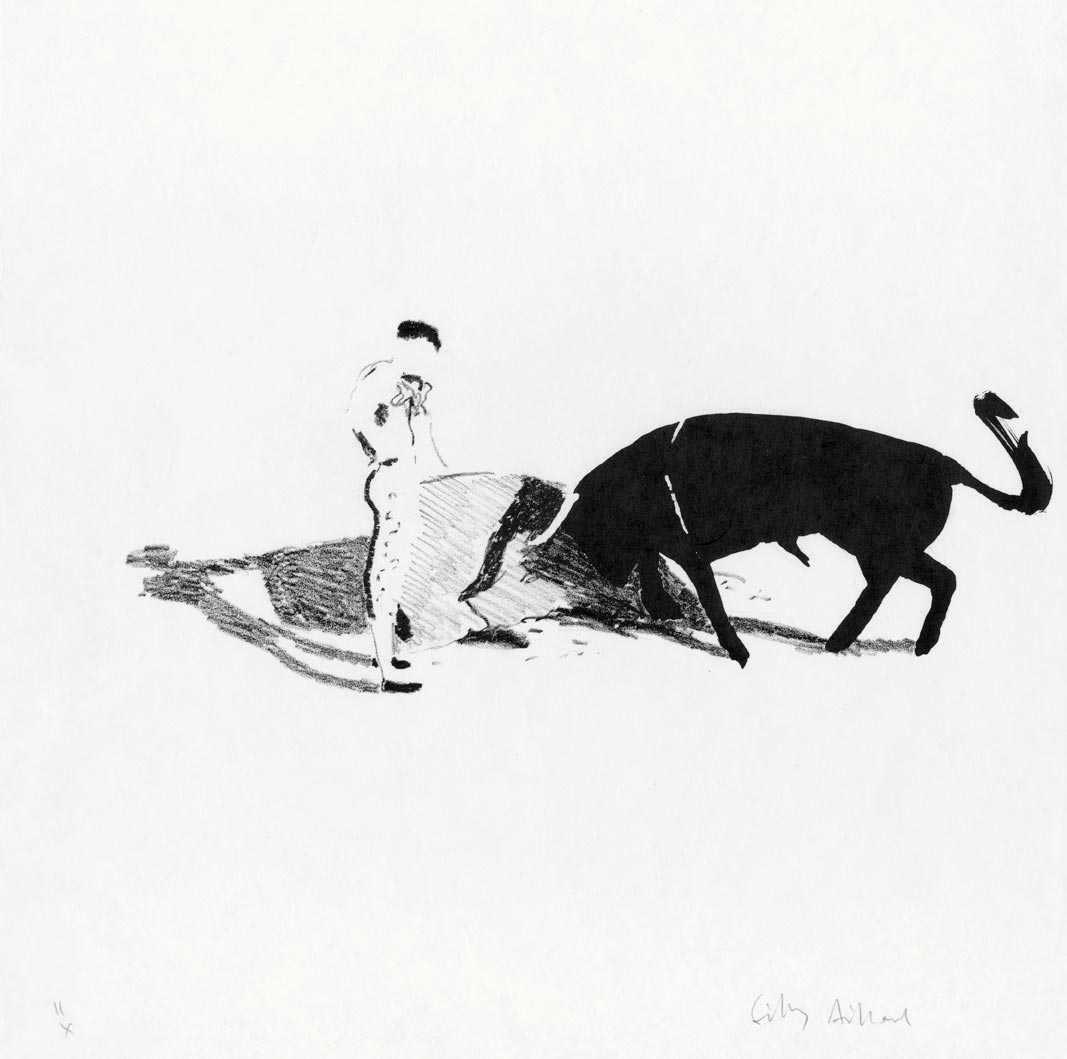 Gilles Aillaud, Lithographie, -Tauromachie, La Muleta-, 1996