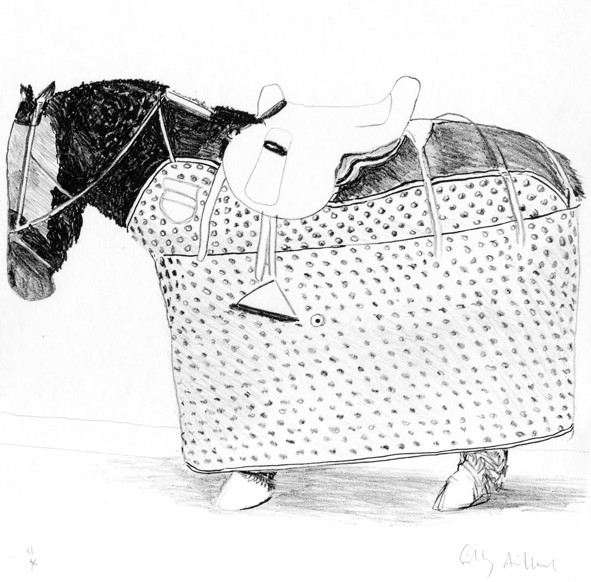 Gilles Aillaud, Lithographie, -Tauromachie, Caballo de Picar con Peto-, 1996