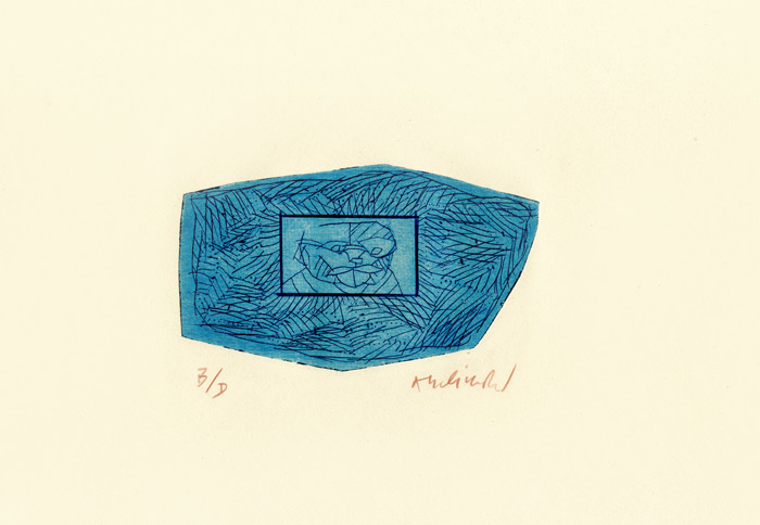 Pierre Alechinsky, Pointe-sèche, -3 petites plaques-, 1991
