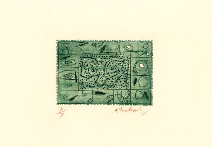 Pierre Alechinsky, Eau-forte, -3 petites plaques-, 1991