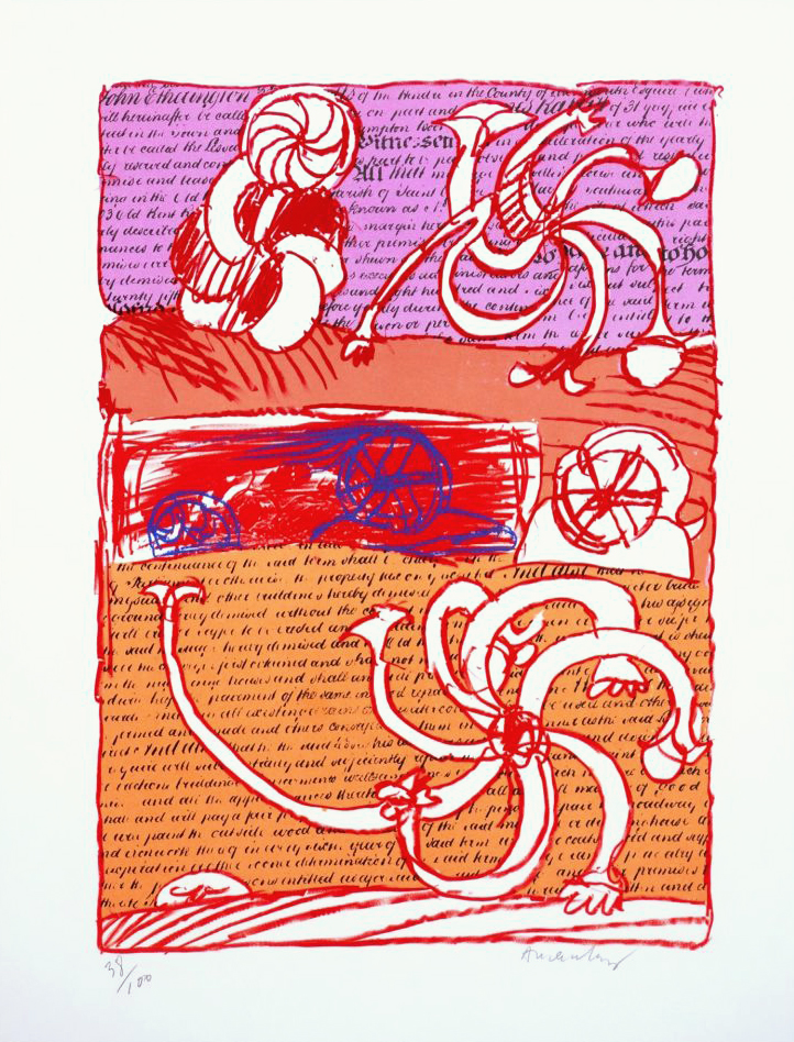 Pierre-Alechinsky-Estampe-Lithographie-Cursive--1972