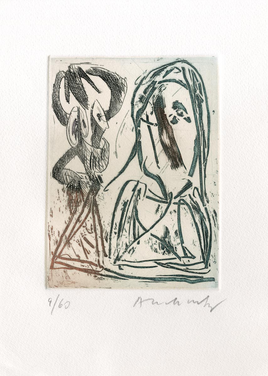 Pierre Alechinsky, Eau-forte, -Quelques vieilles lignes III-, 1962