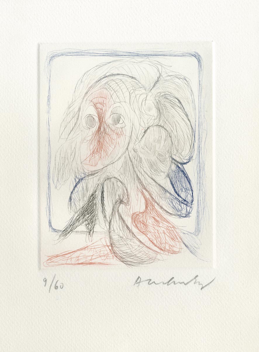 Pierre Alechinsky, Eau-forte, -Quelques vieilles lignes V-, 1962