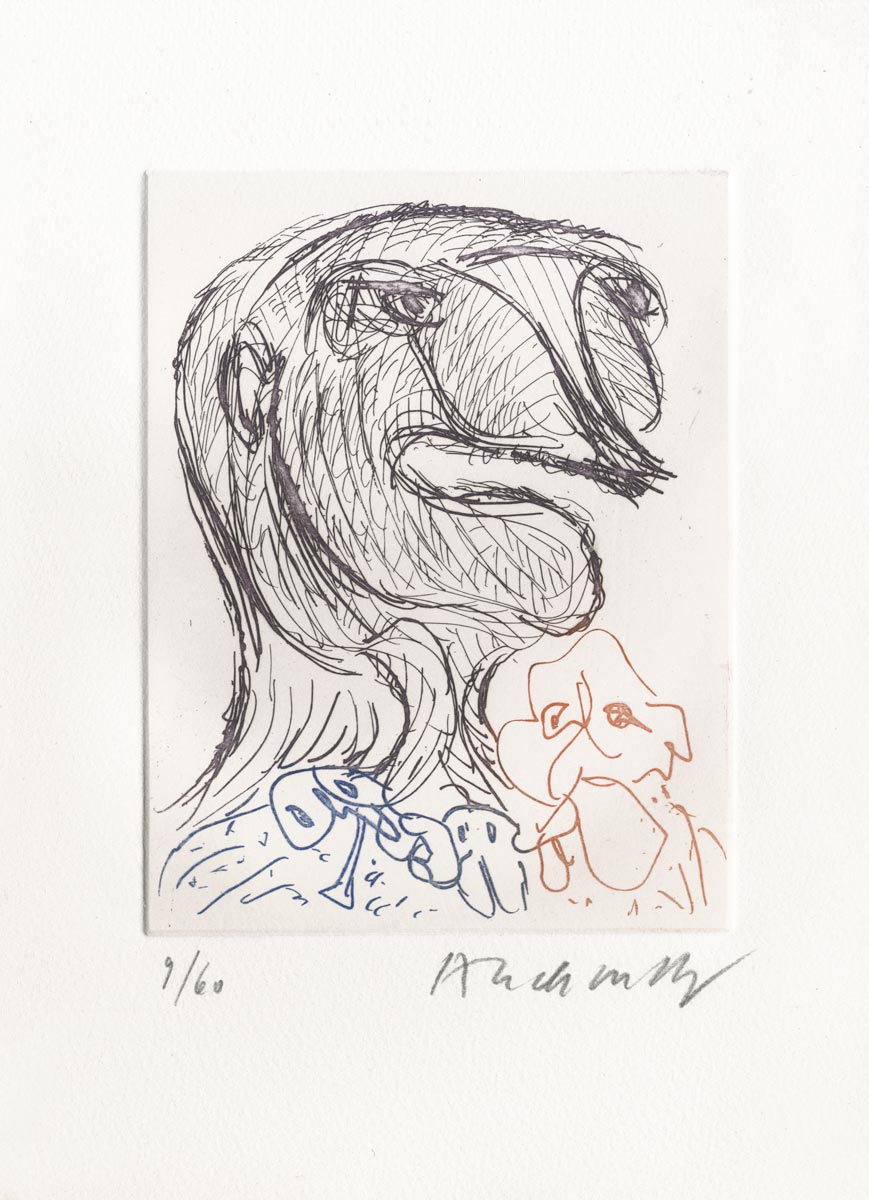 Pierre Alechinsky, Eau-forte, -Quelques vieilles lignes X-, 1962