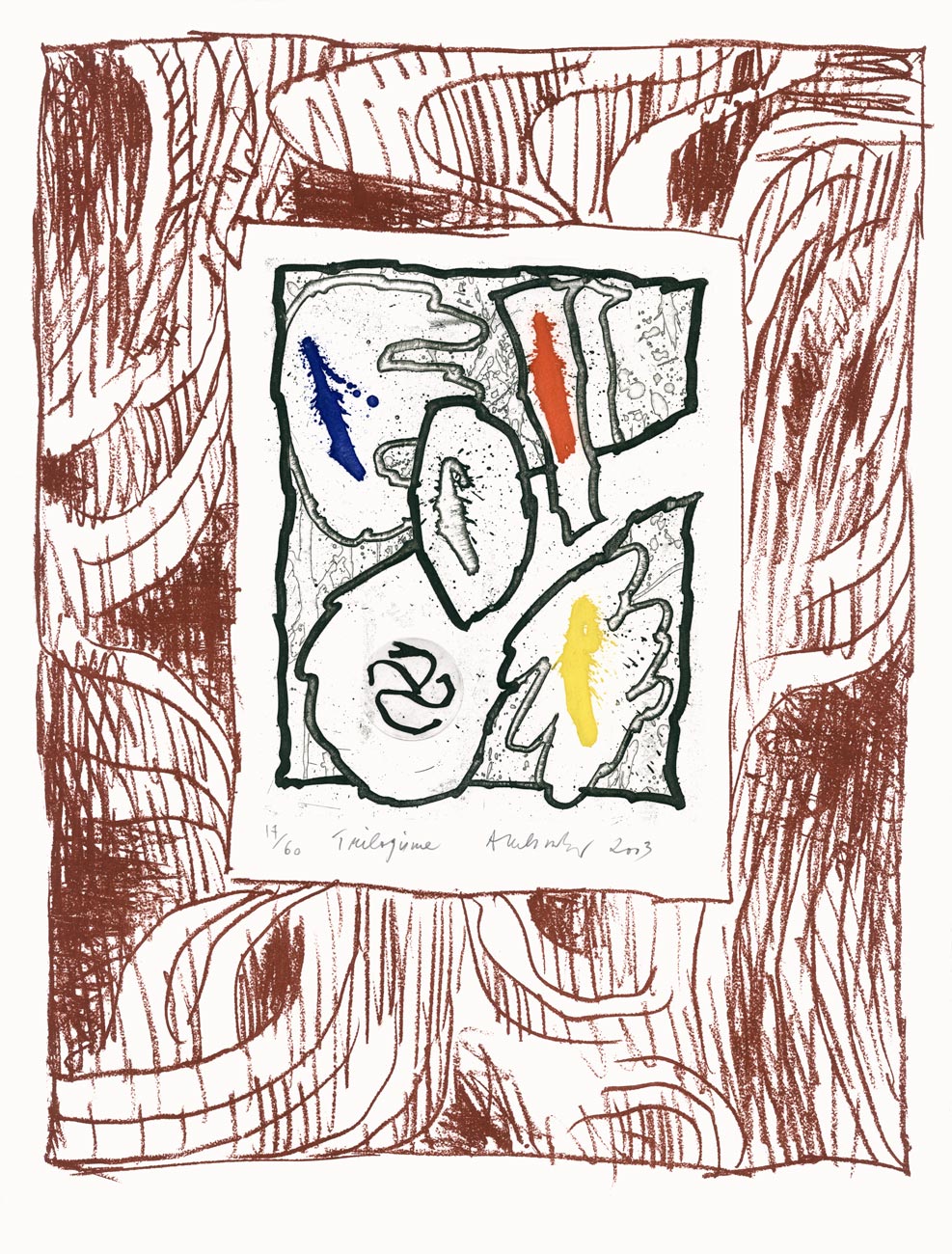 Pierre Alechinsky, Eau-forte, -Trilogisme-, 2003