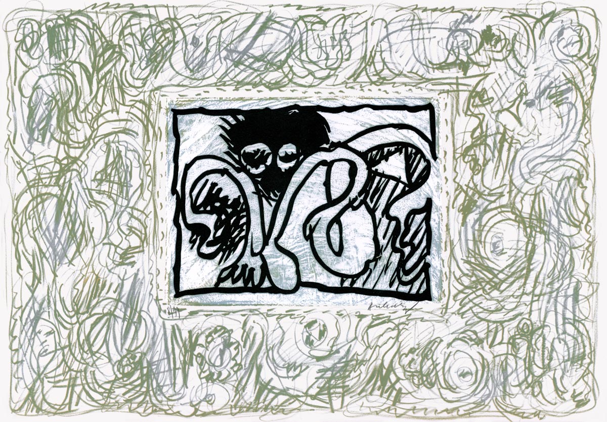 Pierre Alechinsky, Linogravure, -Lino-litho-, 1970