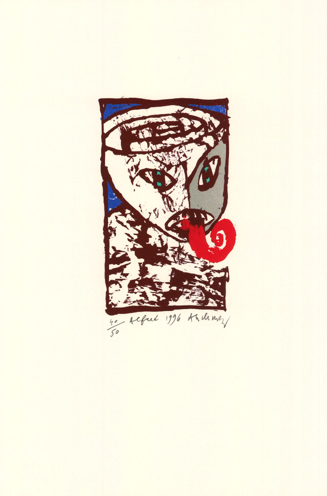 Pierre-Alechinsky-Estampe-Lithographie-Alfred-Atelier Bordas, Paris-1996