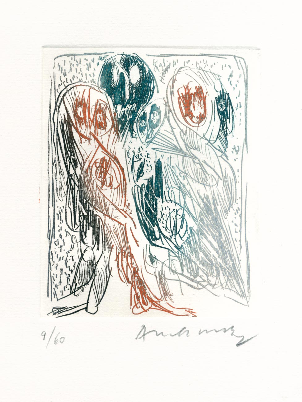 Pierre Alechinsky, Eau-forte, -Quelques vieilles lignes II-, 1962