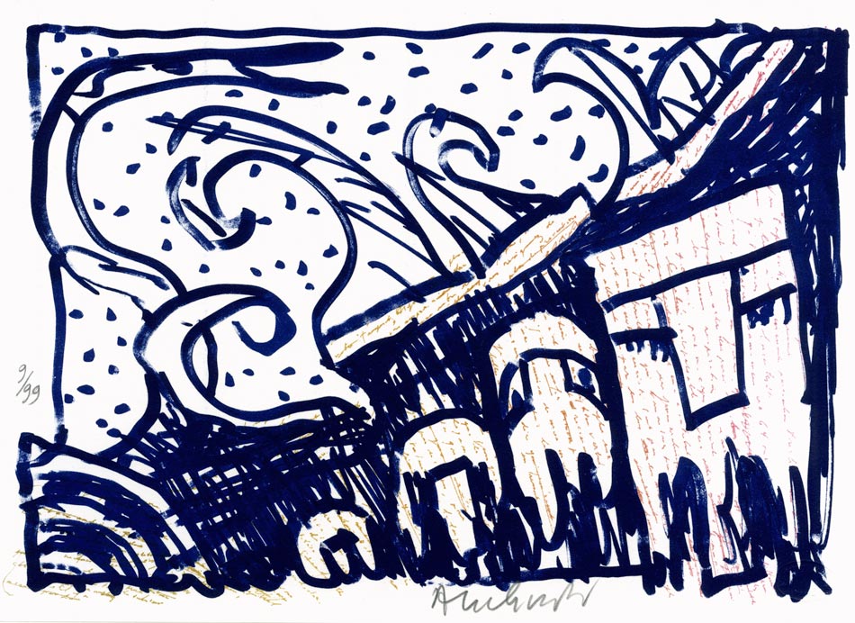 Pierre Alechinsky, Lithographie, -Pointes et Feutres-, 2011